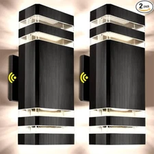 2X Dusk to Dawn Sensor Outdoor Wall Light Exterior Lighting Fixture Porch Sconce