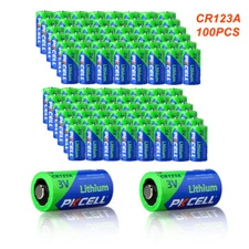 100Pcs CR123A Lithium Batteries 1500mAh 3V for Camera Scientific Calculator