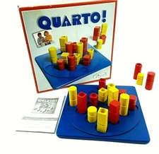 Vintage 1991 Quarto Gigamic Board Game Puzzle Strategy 16 Pieces All Wood Set