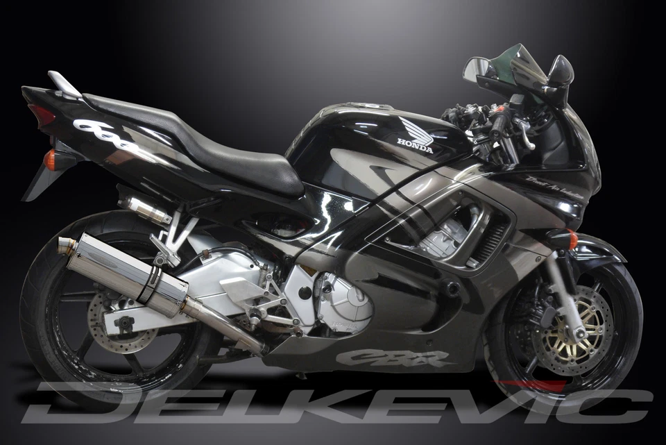 Kit silenciador escape acero inoxidable ovalado 14" Honda CBR600 F3 1995-98 Delkevic Slip On Foto 4 de 4