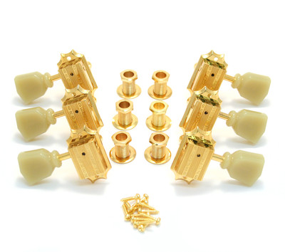 Grover Gold 3+3 Vintage Deluxe Tuners for Gibson /Epiphone  Guitar 135G
