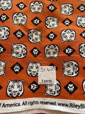 Cotton Cub Scouts Boy Scouts Tigers Paws Orange Fabric Print 5 YardsX 45 New