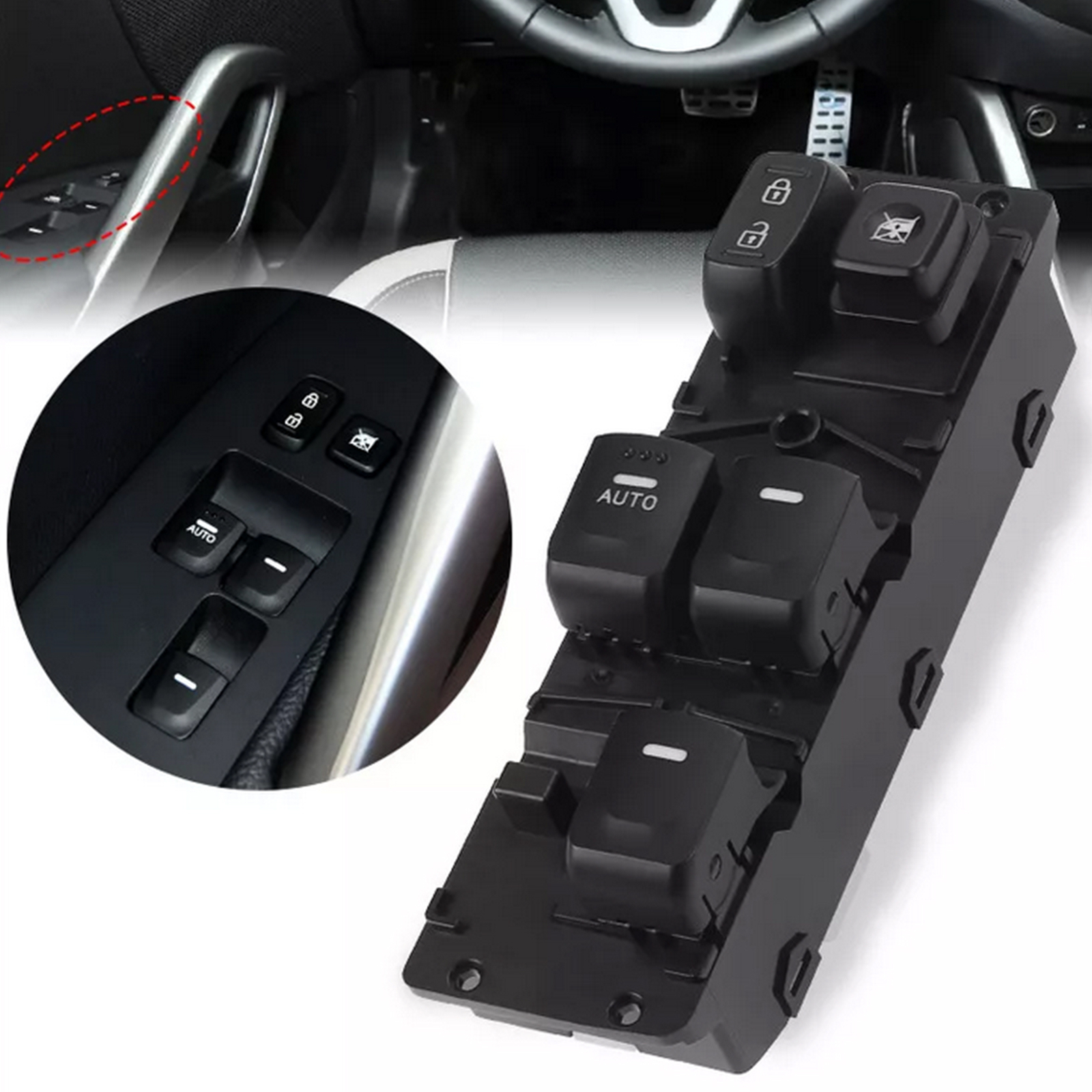 Left Side Master Power Window Switch 93570-2V000 For Hyundai Veloster 2012-2017