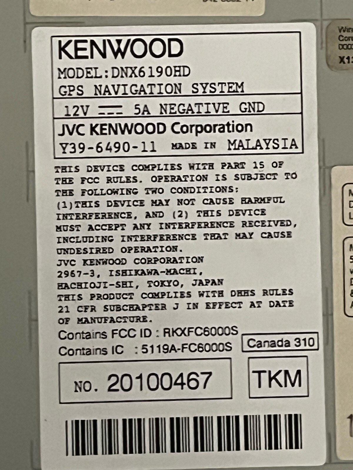 Kenwood DNX6190HD GPS Touch Screen Navigation System Bluetooth eBay