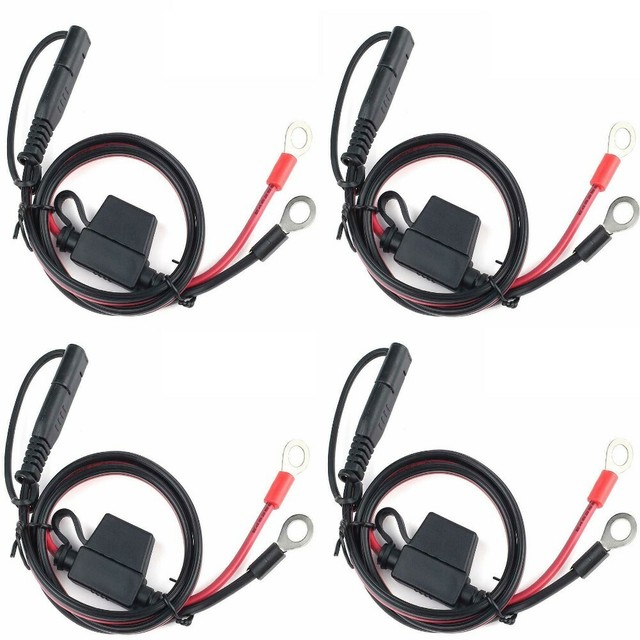 4Pcs 24'' 6V 12V Cable for Smart Battery Charger Maintainer SAE to Ring