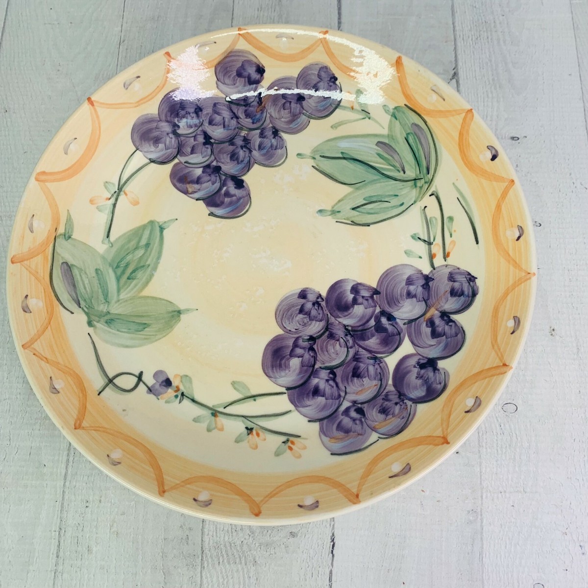 Gibson VENTIAN Purple Grapes Flowers Leaves Aches Stoneware Dinner