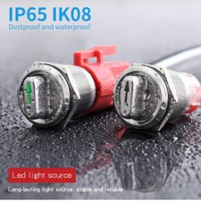 19mm 2NO 2NC Three Position Maintain 12V Red LED Stainless steel Selector switch