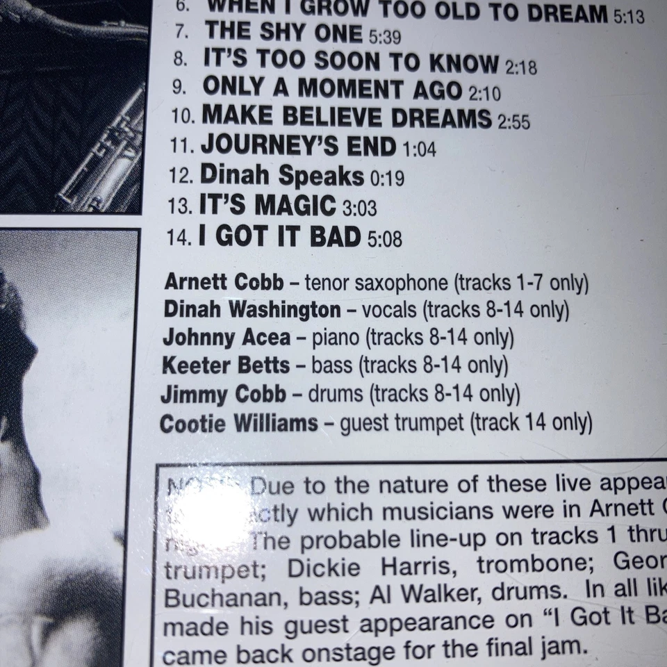 CD Arnett Cobb And His Mobb Featuring Dinah Washington Arnett Cobb 05665 - Bild 4 von 4