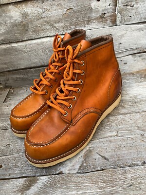 Red wing moc-toe style 875 brown leather boots sz 39, US 7 UNISEX