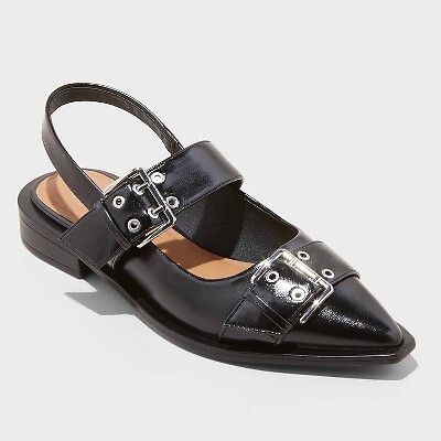 Women's Peyton Double Buckle Slingback Flats with Memory Foam Insole - Wild