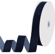 Navy Blue Velvet Ribbon 7/8 Inch Velvet Ribbon for Gift Wrapping 25 Yards