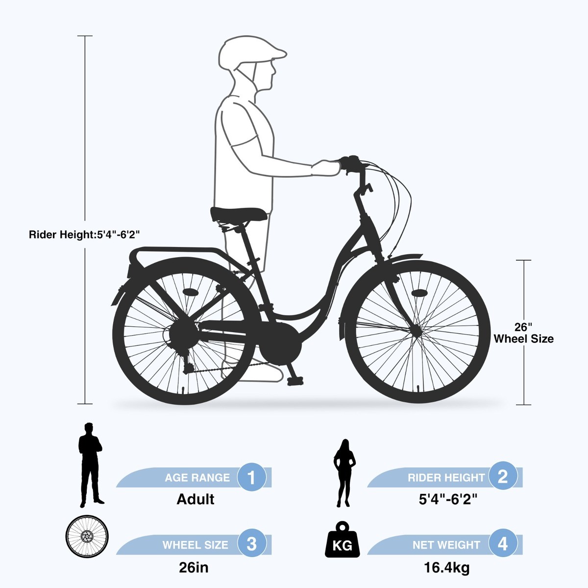 Women's Bike 26 inch Shimano 7 Speed Beach Cruiser Bike