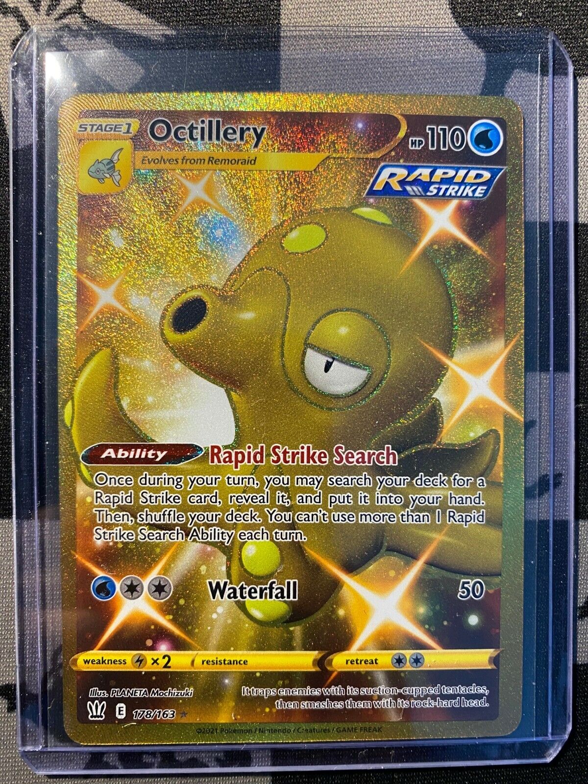 Mavin  Pokemon Octillery Shiny Gold Secret Rare 178/163 Card Battle Styles  PSA NM