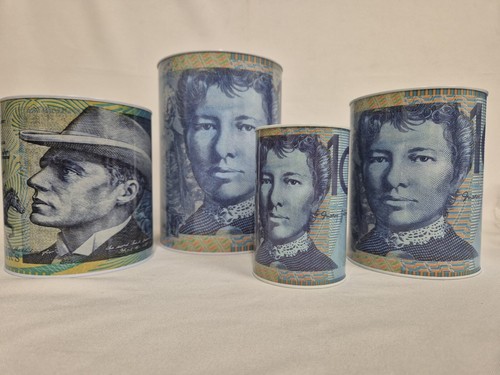Money Tin Coin box Piggy Bank Australian Dollar 10 $10 Note Notes AU Souvenir - Picture 7 of 17