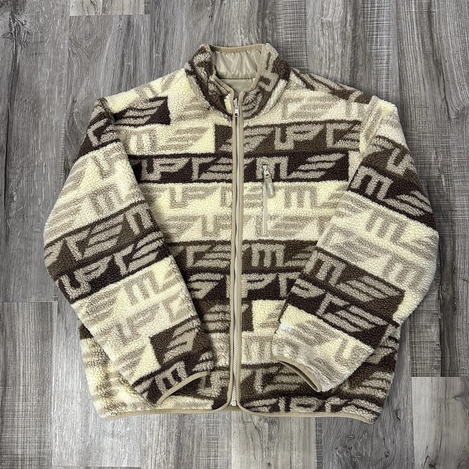 Veste polaire homme Supreme Geo réversible WINDSTOPPER marron taille L