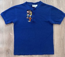 Vintage The Disney Store Embroidered Henley Short Sleeve Tee Sz S