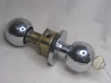 vintage doorknob chrome ball door knobs locking knob Russwin lock key hardware