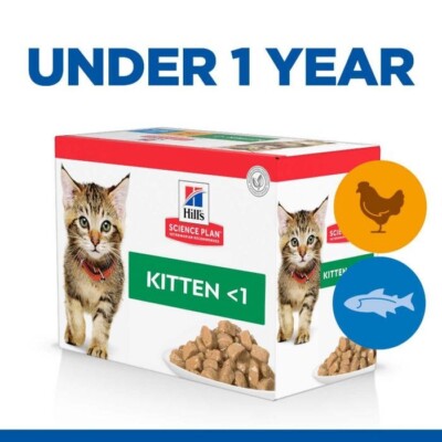 Hill's Science Plan Kitten 1 Wet Food Multipack Chicken & Ocean Fish ...