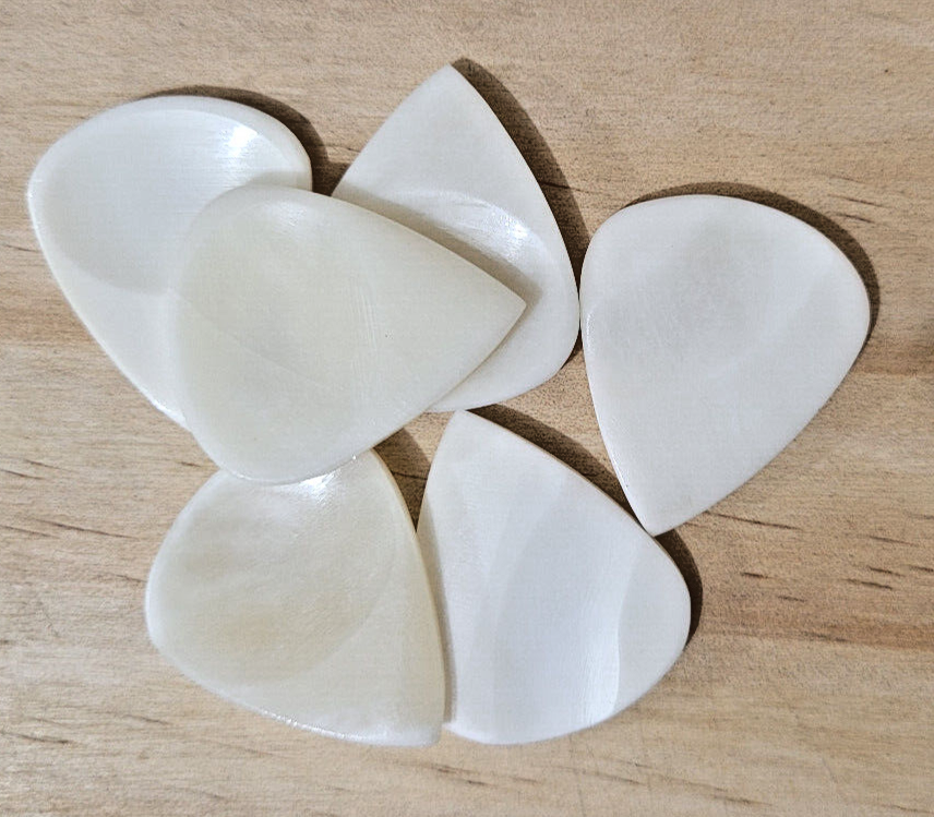 Set of 6 bright tone Camel Bone Guitar Picks Plectrums Musical Christmas Gift