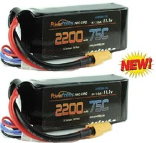 Powerhobby 3S 11.1V 2200mAh 75C Lipo Battery Pack w XT60 Plug ( 2 pack)