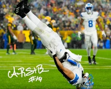 Amon-Ra St Brown Auto 8x10 Signed Detroit Lions Headstand 2 Reprint Photo
