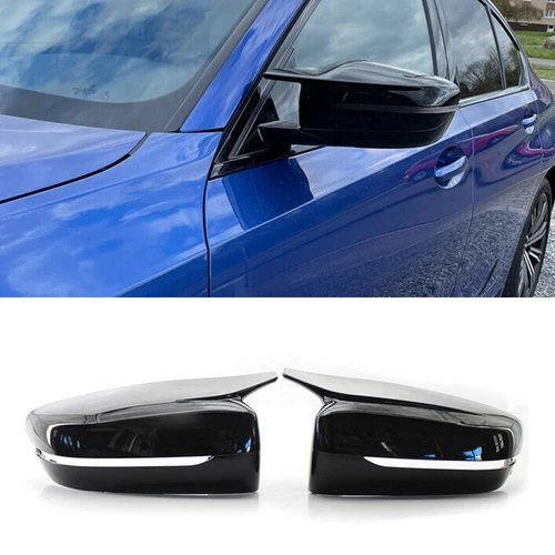Side Mirror Cover Caps For BMW 3 Series G20 G22 G21 G30 G11 17-22 Gloss Black