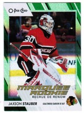 23/24 2023 O-PEE-CHEE JAXSON STAUBER #551 MARQUEE ROOKIE GREEN RAINBOW FOIL /33