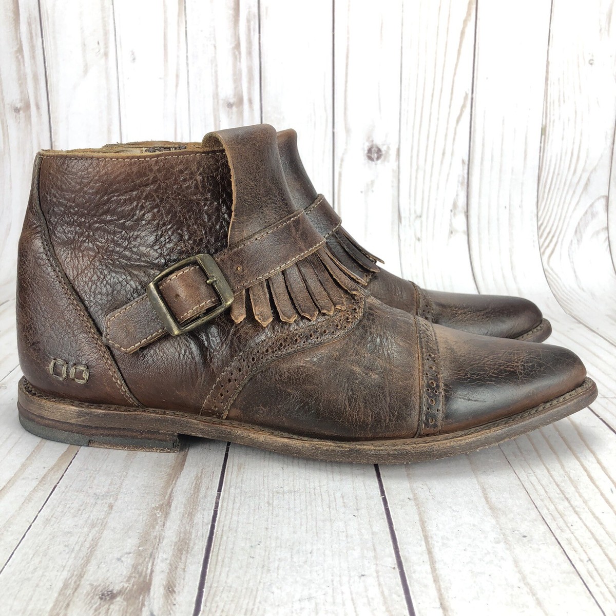 BED|STU Brown Leather Ankle Boots with Side Zipper Bed Stu Women main image 3