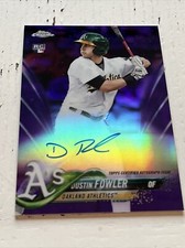 2018 Dustin Fowler Topps Chrome Rookie Auto Purple Refractors /250
