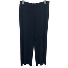 Chico  s Size Large Black Travelers Slinky Slit Ankle Pants Travel Comfort New