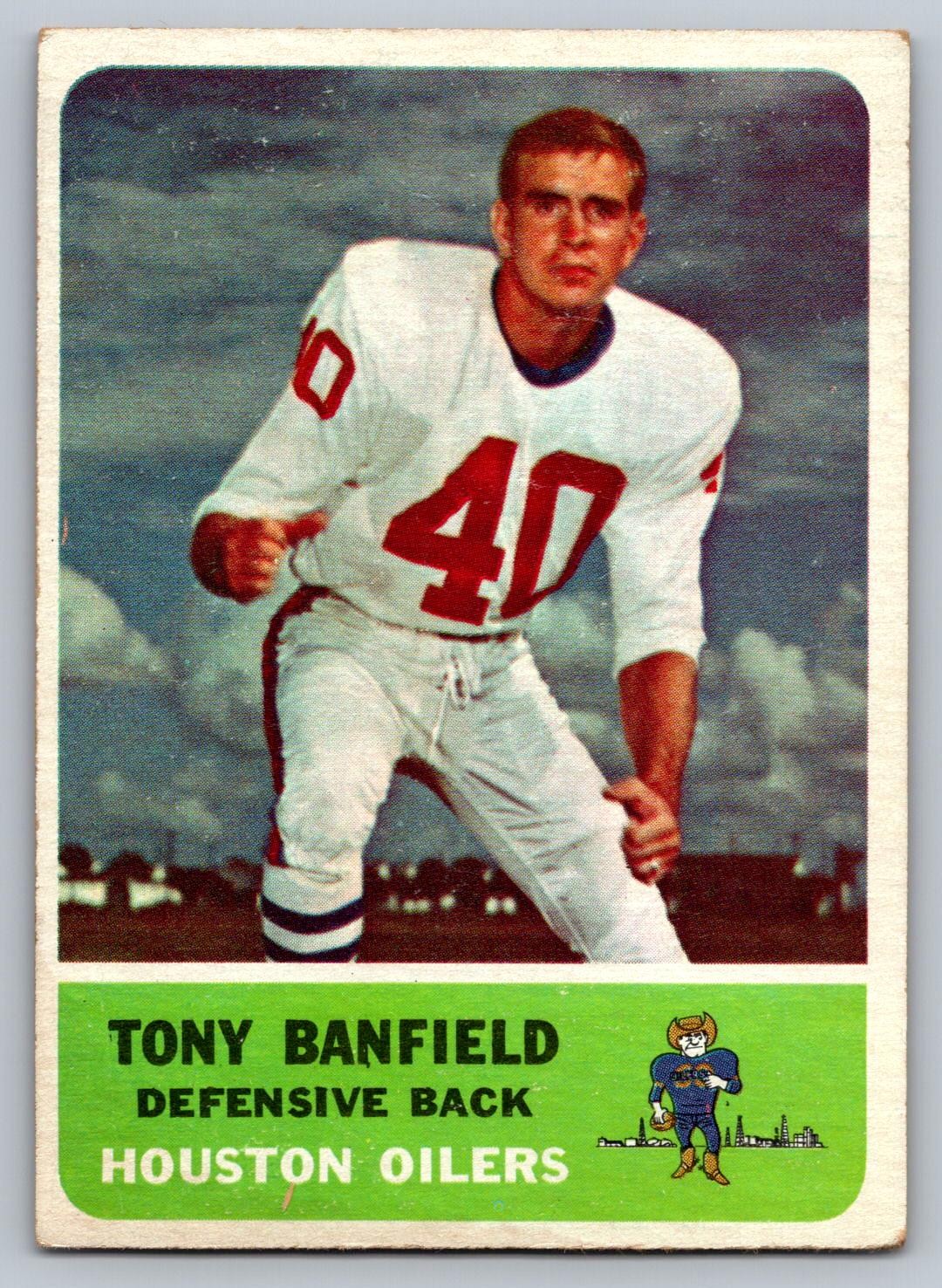 1962 Fleer #51 Tony Banfield Houston Oilers