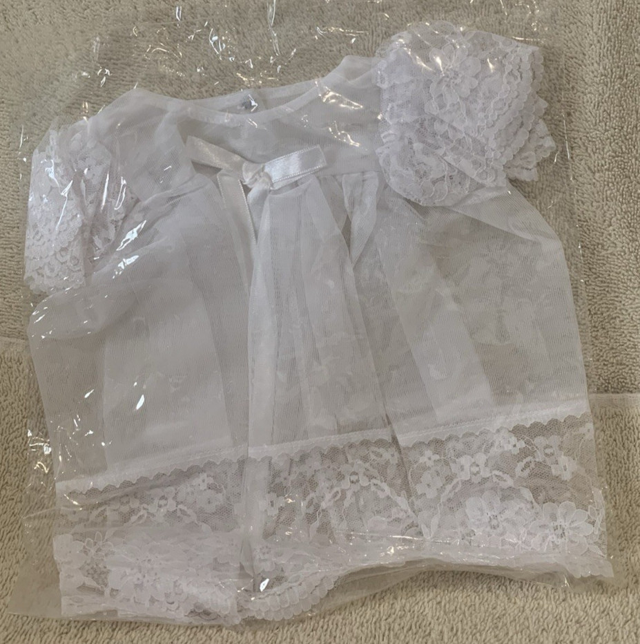 White Chiffon w/White Lace Night Gown Dress 8x10 For Large D