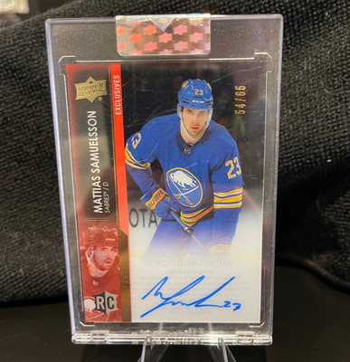 2021-22 Upper Deck Clear Cut Exclusive Rookie Auto /65 #CC-MU Mattias Samuelsson