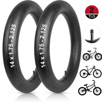 2x Fahrradschlauch Kinderrad 14 Zoll 14x1.75 - 14x2.125 47/57-254/263 Autoventil