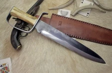BOWIE KNIFE  D-GUARD SABER  CIVIL WAR SECESSION CONFEDERATE ARMY CARBON FORGED