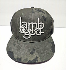 Lamb of God Camo Snapback Hat Cap Adjustable Black/Gray Rock