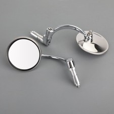 ChromeHandlebar End Mirrors For Motorcycle Cafe Racer Old School Clubman 22mm