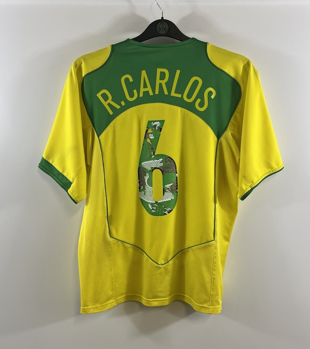 Brazil Roberto Carlos 6 Home Football Shirt 2004/06 Adults Medium
