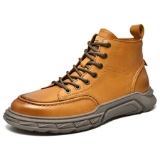 Men's Hiking Fashion Casual Ankle Boots Waterproof Work Walking High Top Shoes