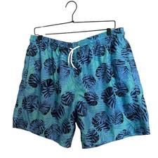 Trunks Surf Co. Blue Leaf Pattern Swim Trunks XL