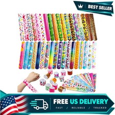 60 Pack Kids Slap Bracelets - Animal Designs, Party Favors, Gifts, Classroom ...