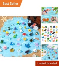 Realistic Ocean Animals - 36pcs Mini Resin Figurines for Kids and Craft Lovers