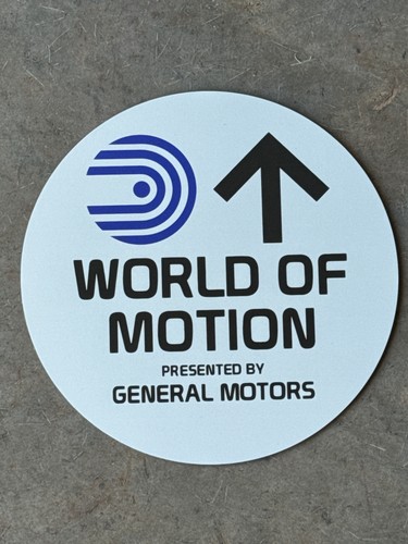 Walt Disney World Epcot GM World of Motion Metal Prop Sign