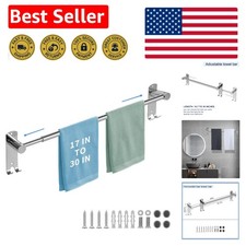 Stainless Steel Towel Rack with Adjustable Length - Modern Bathroom Essential