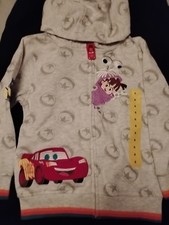 Disney 100 Boys Character Jacket Long Sleeves Full Zip Size 6 Lightning McQueen