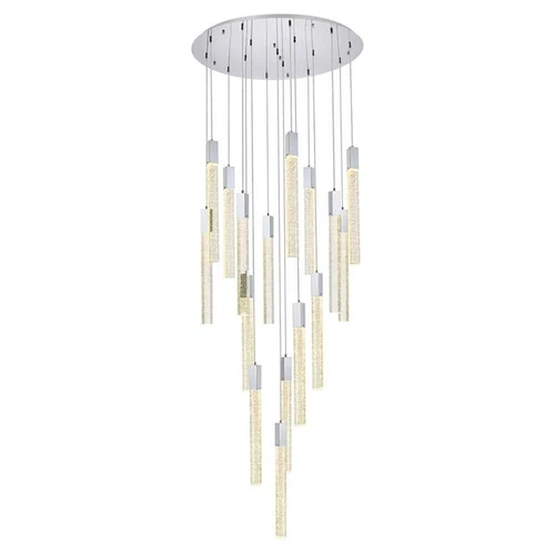 Elegant Lighting Weston 16-Lights Modern Metal and Crystal Pendant in Chrome - Picture 1 of 8