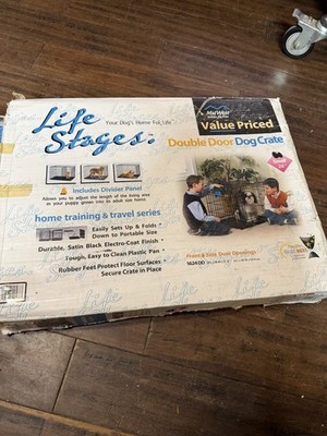 Midwest Life Stages Folding Dog Crate 24 Inch For Small Breeds With Divider