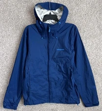 Patagonia Torrentshell Jacket Mens Small Blue H2No Waterproof Hooded Rain 83801