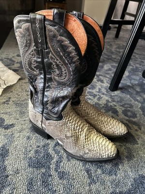 Dan Post Manning DP3036 Genuine Python & Leather Cowboy Boots  - Men's 8.5 D