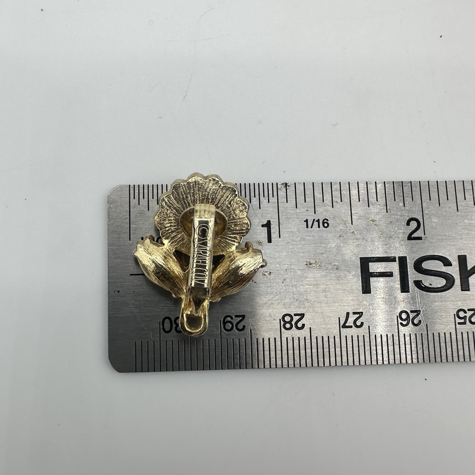 Vtg Sarah Coventry Maharani Earrings Rhinestone Faux Turquoise 1969